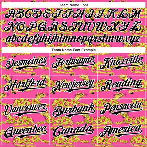 Custom Pink Black-White 3D Emi Bee Cheetahs Authentic Baseball Jersey