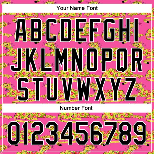 Custom Pink Black-White 3D Emi Bee Cheetahs Authentic Baseball Jersey