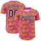 Custom Pink Black-White 3D Emi Bee Cheetahs Authentic Baseball Jersey