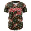 Custom Green Red-White 3D Emi Bee Christmas Mouse Candle Authentic Baseball Jersey