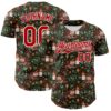 Custom Green Red-White 3D Emi Bee Christmas Mouse Candle Authentic Baseball Jersey