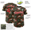 Custom Green Red-White 3D Emi Bee Christmas Mouse Candle Authentic Baseball Jersey