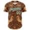 Custom Brown City Cream-Midnight Green 3D Emi Bee Cowpoke Damask Authentic Baseball Jersey