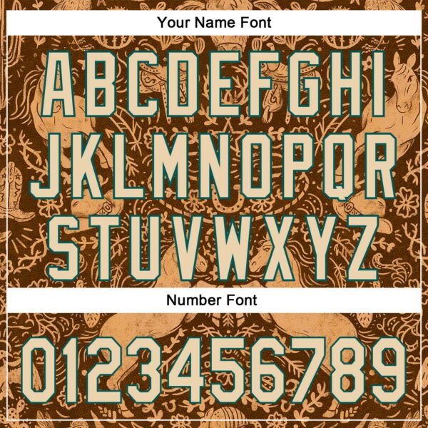 Custom Brown City Cream-Midnight Green 3D Emi Bee Cowpoke Damask Authentic Baseball Jersey