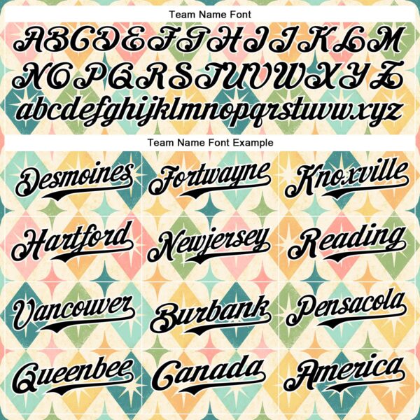 Custom Cream Black-White 3D Emi Bee Harlequin Starbursts Authentic Baseball Jersey