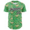 Custom Green Black-White 3D Emi Bee Meadow Geese Authentic Baseball Jersey