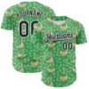 Custom Green Black-White 3D Emi Bee Meadow Geese Authentic Baseball Jersey