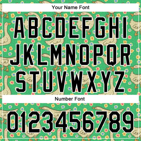 Custom Green Black-White 3D Emi Bee Meadow Geese Authentic Baseball Jersey