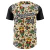 Custom Cream Black-White 3D Emi Bee Purrmaids Authentic Baseball Jersey
