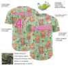 Custom Green Pink-White 3D Emi Bee Spring Bunnies Authentic Baseball Jersey