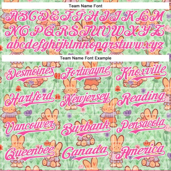 Custom Green Pink-White 3D Emi Bee Spring Bunnies Authentic Baseball Jersey