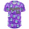 Custom Purple Black-White 3D Emi Bee Yetis In Snow Authentic Baseball Jersey
