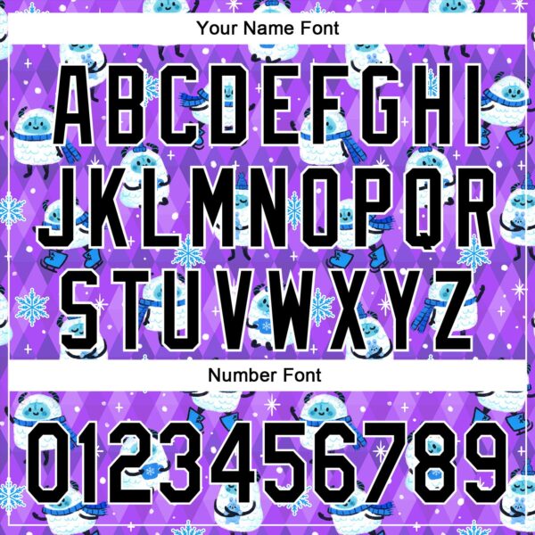 Custom Purple Black-White 3D Emi Bee Yetis In Snow Authentic Baseball Jersey