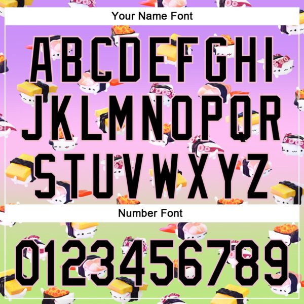 Custom Purple Black Light Pink-Neon Green Fade 3D Cindy Suen Sushi Cats Authentic Baseball Jersey