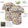 Custom Cream Black-White 3D Hawaii Tropical Palm Tree Lobster Authentic Baseball Jersey