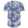 Custom White Royal 3D Hawaii Tropical Jungle Leopard Authentic Baseball Jersey