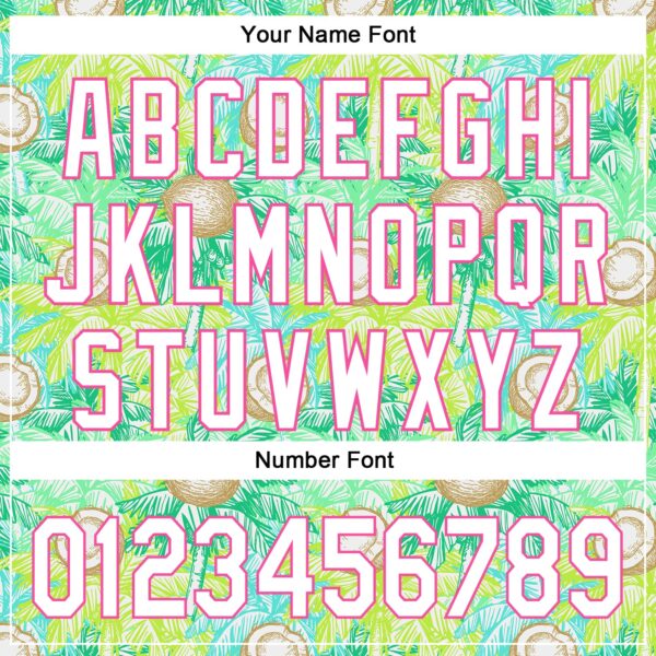 Custom White Pink 3D Hawaii Tropical Coconut Tree Authentic Baseball Jersey