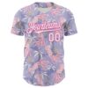 Custom Light Purple White-Pink 3D Hawaii Beach Tropical Octopus Authentic Baseball Jersey