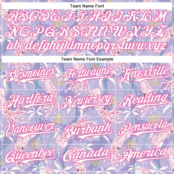 Custom Light Purple White-Pink 3D Hawaii Beach Tropical Octopus Authentic Baseball Jersey