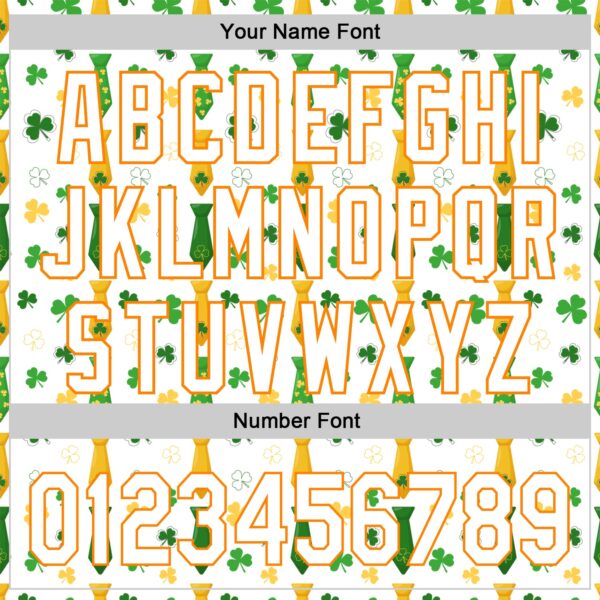 Custom White Bay Orange-Green 3D St. Patrick's Day Shamrock Authentic Baseball Jersey