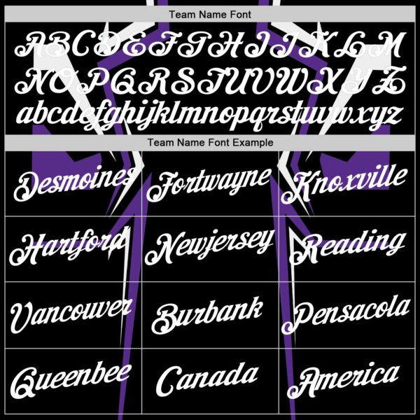 Custom Black White-Purple 3D Esports Performance T-Shirt