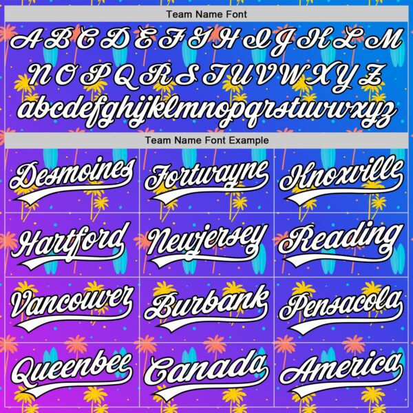 Custom Purple White-Black 3D Hawaii Tropical Palm Tree Authentic Baseball Jersey