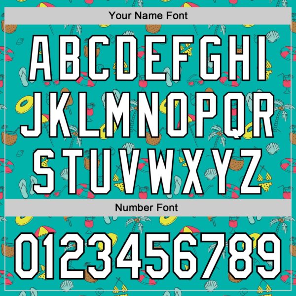 Custom Aqua White-Black 3D Hawaii Tropical Palm Tree And Beach Authentic Baseball Jersey