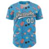 Custom Sky Blue White-Black 3D Hawaii Beach Authentic Baseball Jersey