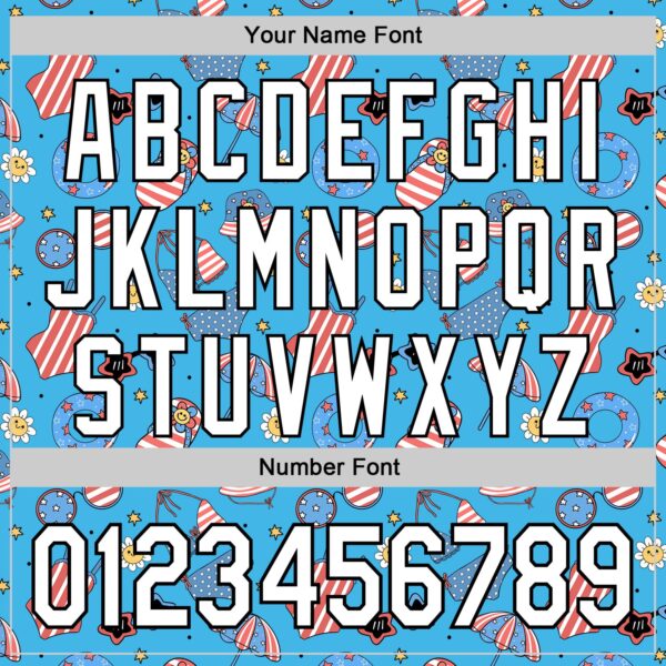 Custom Sky Blue White-Black 3D Hawaii Beach Authentic Baseball Jersey