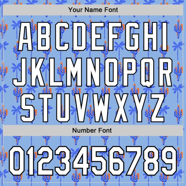 Custom Light Blue White-Black 3D Hawaii Tropical Palm Tree And Cactus Authentic Baseball Jersey