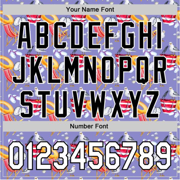 Custom Light Purple White-Black 3D Hawaii Beach Seabird Authentic Baseball Jersey