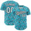 Custom Lakes Blue White-Black 3D Hawaii Ocean Creature Authentic Baseball Jersey