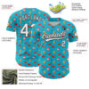 Custom Lakes Blue White-Black 3D Hawaii Fruit Watermelon And Ice Cream Authentic Baseball Jersey