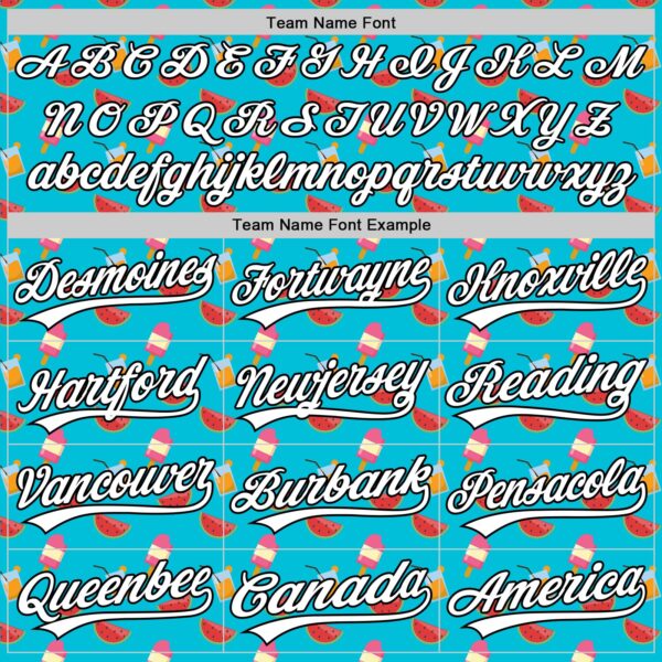 Custom Lakes Blue White-Black 3D Hawaii Fruit Watermelon And Ice Cream Authentic Baseball Jersey