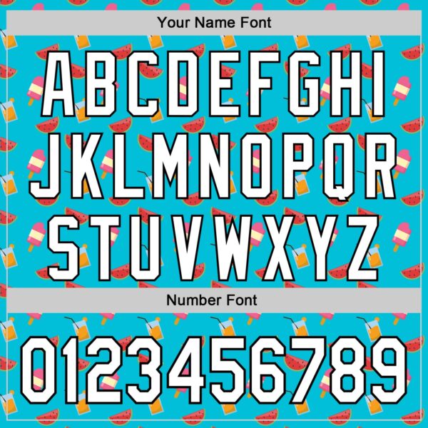 Custom Lakes Blue White-Black 3D Hawaii Fruit Watermelon And Ice Cream Authentic Baseball Jersey