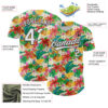 Custom Yellow White-Black 3D Hawaii Tropical Palm Leaves Flower And Fruit Pineapple Authentic Baseball Jersey
