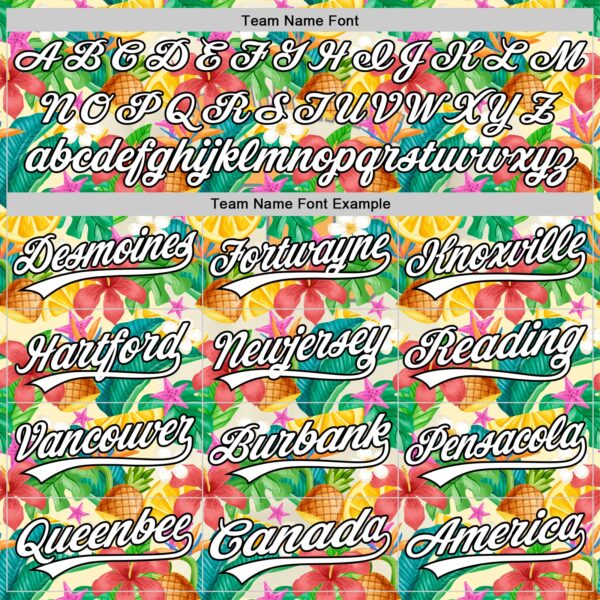 Custom Yellow White-Black 3D Hawaii Tropical Palm Leaves Flower And Fruit Pineapple Authentic Baseball Jersey