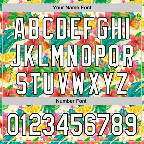 Custom Yellow White-Black 3D Hawaii Tropical Palm Leaves Flower And Fruit Pineapple Authentic Baseball Jersey