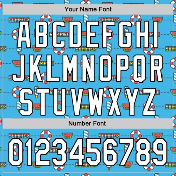 Custom Sky Blue White-Black 3D Hawaii Summer Fruit Watermelon Authentic Baseball Jersey