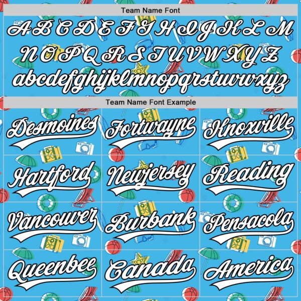 Custom Sky Blue White-Black 3D Hawaii Beach Holiday Authentic Baseball Jersey