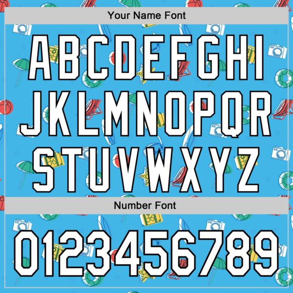 Custom Sky Blue White-Black 3D Hawaii Beach Holiday Authentic Baseball Jersey