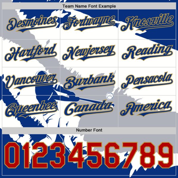 Custom Royal Gray Old Gold-Red 3D El Salvador El Salvadoran Flag Authentic Baseball Jersey