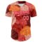 Custom Red Medium Pink-Fire Red 3D Ambartive Rose Pattern Authentic Baseball Jersey