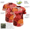 Custom Red Medium Pink-Fire Red 3D Ambartive Rose Pattern Authentic Baseball Jersey