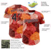 Custom Red Black-Medium Pink 3D Ambartive Rose Pattern Authentic Baseball Jersey