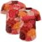 Custom Red Fire Red-Medium Pink 3D Ambartive Rose Pattern Authentic Baseball Jersey