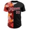Custom Black Medium Pink 3D Ambartive Rose Pattern Authentic Baseball Jersey