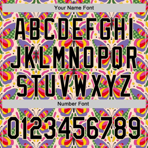 Custom Pink Black-Cream 3D Ambartive Butterfly Pattern Authentic Baseball Jersey