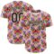 Custom Pink Black-Cream 3D Ambartive Butterfly Pattern Authentic Baseball Jersey