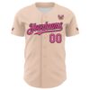 Custom Pink Black 3D Ambartive Abstract Butterfly Authentic Baseball Jersey